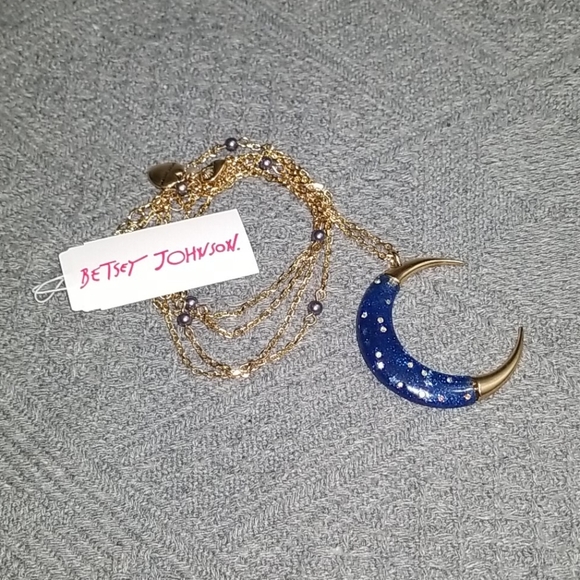 Betsey Johnson BLUE MOON LONG NECKLACE - Picture 4 of 4